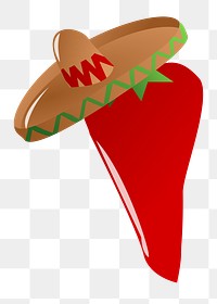 Mexican Chili png illustration, transparent background. Free public domain CC0 image.