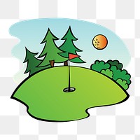 Golf course png illustration, transparent background. Free public domain CC0 image.