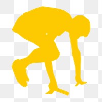 Athlete Silhouette png illustration, transparent background. Free public domain CC0 image.