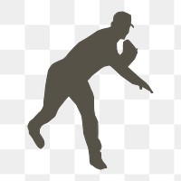 Baseball player Silhouette png illustration, transparent background. Free public domain CC0 image.