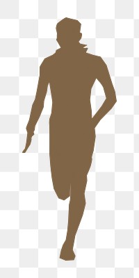 Running man silhouette png illustration, transparent background. Free public domain CC0 image.