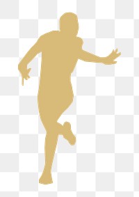 Running man silhouette png illustration, transparent background. Free public domain CC0 image.