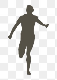 Running man silhouette png illustration, transparent background. Free public domain CC0 image.