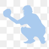 Baseball player  silhouette png illustration, transparent background. Free public domain CC0 image.