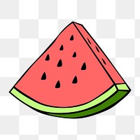 A piece of watermelon png illustration, transparent background. Free public domain CC0 image.