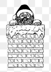 Santa Claus in Chimney png illustration, transparent background. Free public domain CC0 image.