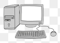 Desktop computer png illustration, transparent background. Free public domain CC0 image.