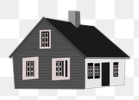 Cottage house png illustration, transparent background. Free public domain CC0 image.
