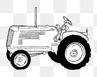 Farm tractor png illustration, transparent background. Free public domain CC0 image.