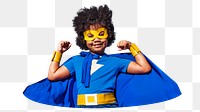 Superhero png girl portrait, transparent background