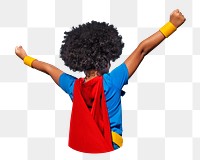 African American png superhero, transparent background