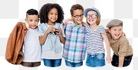 Diverse kids png element, transparent background