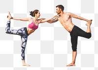 Yoga mate png exercise couple, transparent background