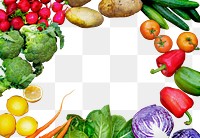 Vegetable frame png element, transparent background