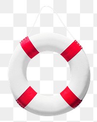 Png lifebouy safety ring, isolated object, transparent background