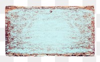 Png blue painted wooden sign, isolated object, transparent background