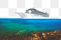 PNG Ocean liner, sea cruise border, transparent background