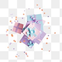 Birthday presents png element, transparent background