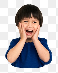 Asian kid png element, transparent background