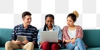 Diverse teenagers png element, transparent background