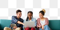 Diverse teenagers png element, transparent background