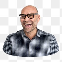 Happy man png element, transparent background