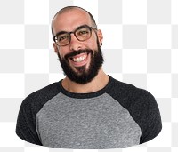 Happy man png element, transparent background