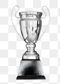 Silver trophy png, isolated object, transparent background