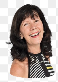 Senior woman png element, transparent background