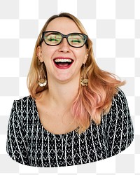 Happy woman png element, transparent background