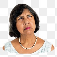 Senior woman png element, transparent background