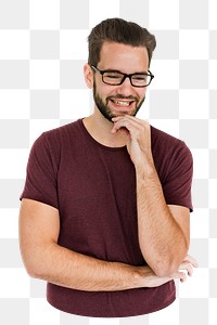 Happy man png element, transparent background