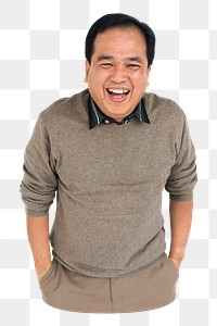 Happy man png element, transparent background