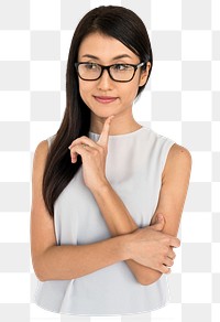 Asian woman png element, transparent background