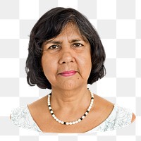 Senior woman png element, transparent background