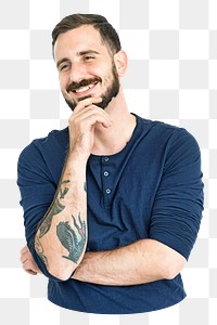 Happy guy png portrait, transparent background
