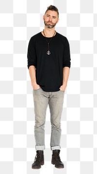 Bearded man png, transparent background