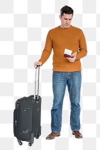 Man traveling png, transparent background