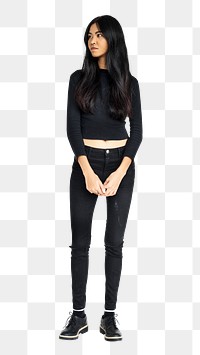 Asian young woman png, transparent background