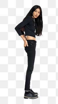 Asian young woman png, transparent background