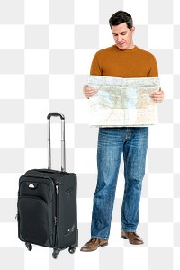 Man traveling png, transparent background