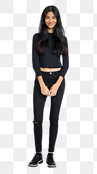 Asian young woman png, transparent background