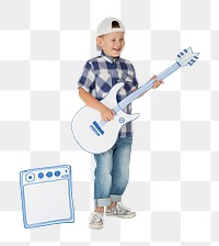 Kid Musician png, transparent background