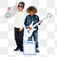 Music kids png, transparent background