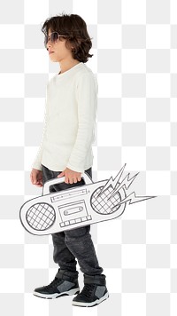 Radio kid png, transparent background