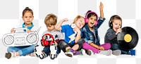 Music kids png, transparent background