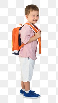 Backpack boy png, transparent background