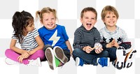 Cheerful children png, transparent background