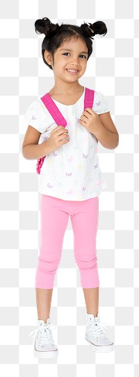 Backpack girl png, transparent background