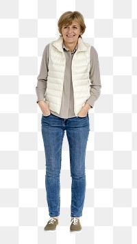 Senior Woman Smiling png, transparent background